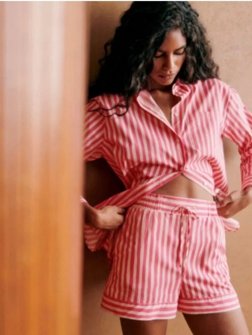 Striped Pink Shorts Pajama - Women's Sleepwear. Shorts Only Size 40
